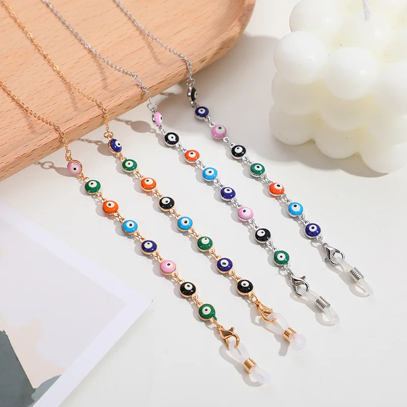 

Wholesale Custom Colorful Alloy Evil Eye Mask Face Chain For Women Men, Multicolors