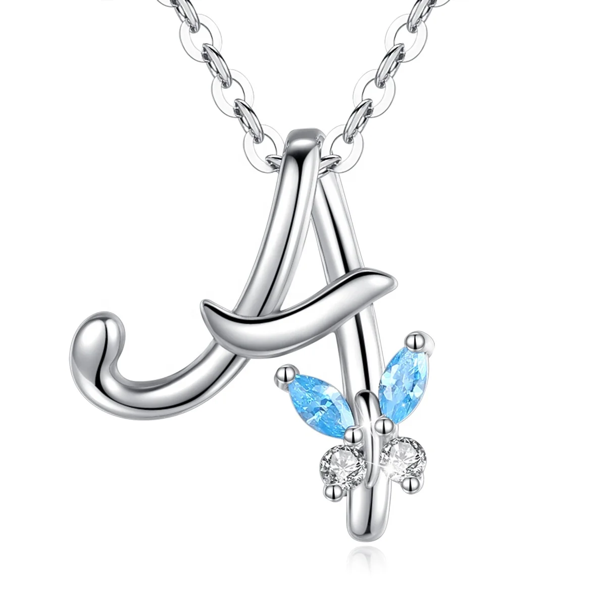 

Merryshine Jewelry 925 Sterling Silver 26 Initial Letter A-Z Alphabet Pendant Necklace