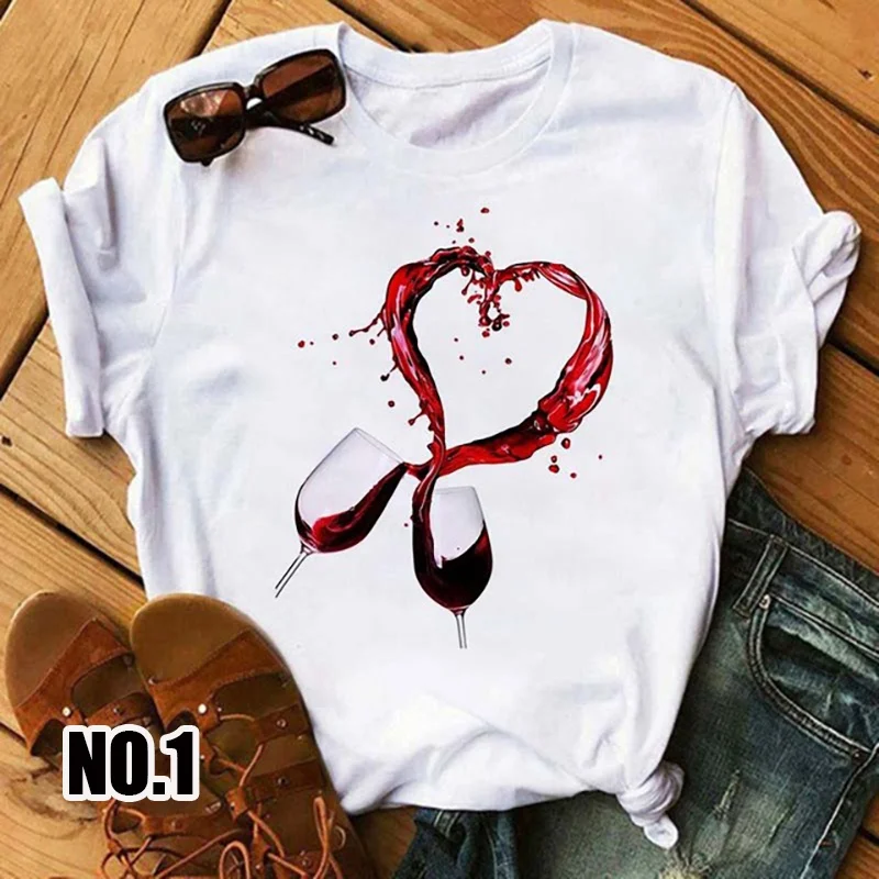 

NEW Fashion Women Summer Lips Print Short Sleeve Shirt Top Round Neck Casual Loose Blouse Plus Size T-shirt