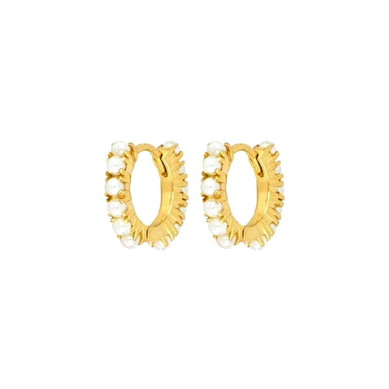 

S925 sterling silver classic pearl jewelry buckle earring for women