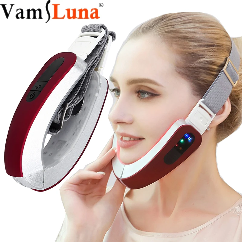 

Thin Face Artifact Microcurrent Facial Massage Machine V Line Face Lifting Red Blu Ray Beauty Instrument, Red, green, white, purple, blue