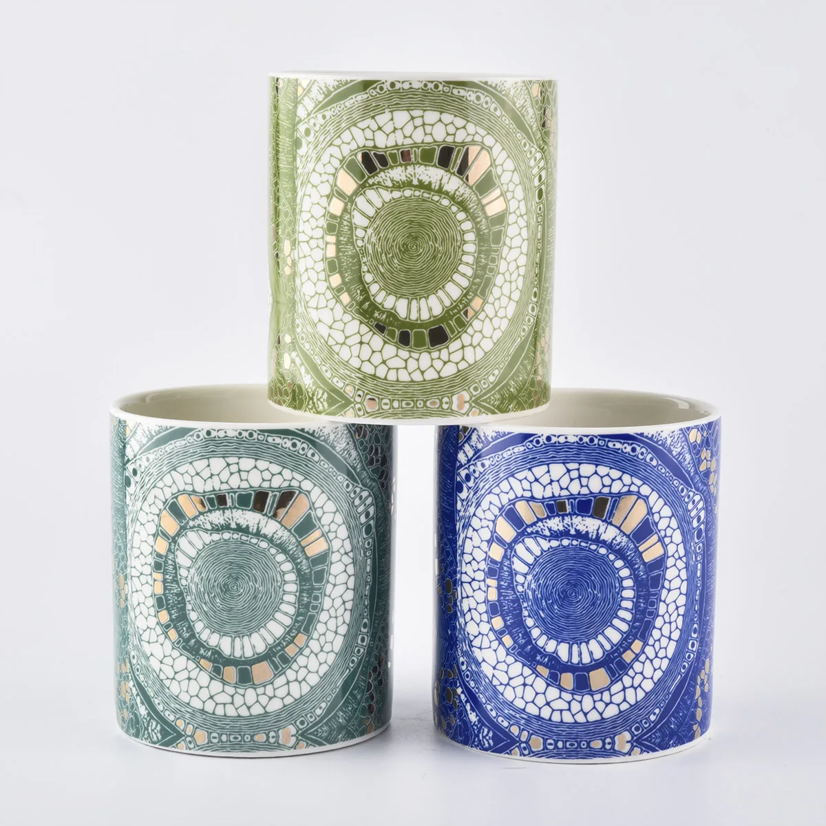 Full decal printing Christmas Decorative ceramic candle jars