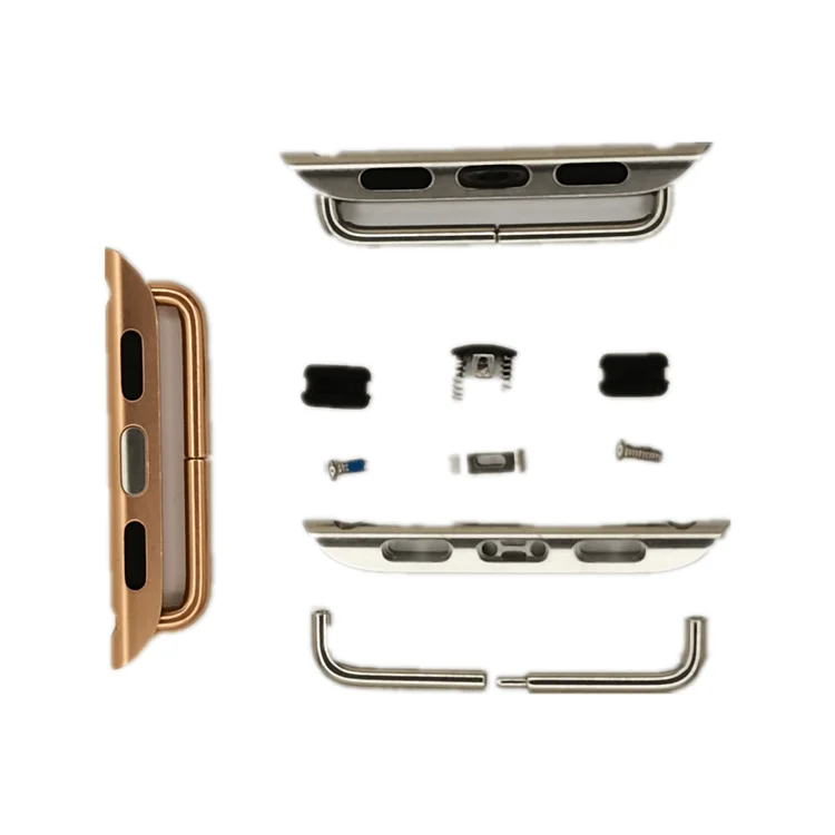 

High quality stainless steel connector for Apple Watch series se Adapter se 6 5 4 3 2 1 Replacement belt accessory converter, Black/silver/gold/rose gold