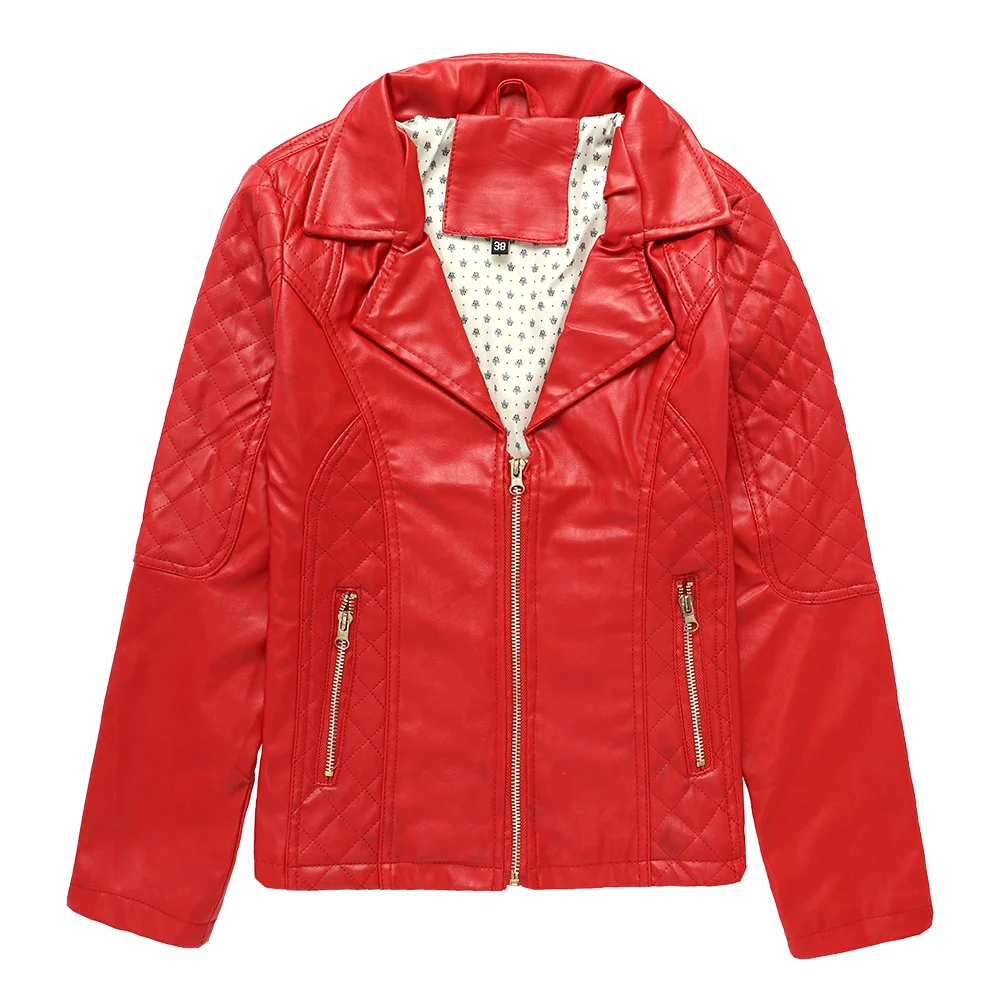 
PU Jacket for Women Autumn Casual Slim Short PU Jackets Female Coat Vintage Outwear (1705 06) 