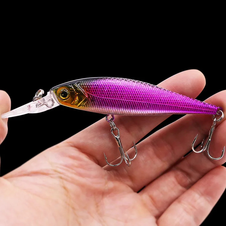

Minnow lures hard plastic fishing lure floating abs plastic vmc hook fishing lure crank bait, 8 colors