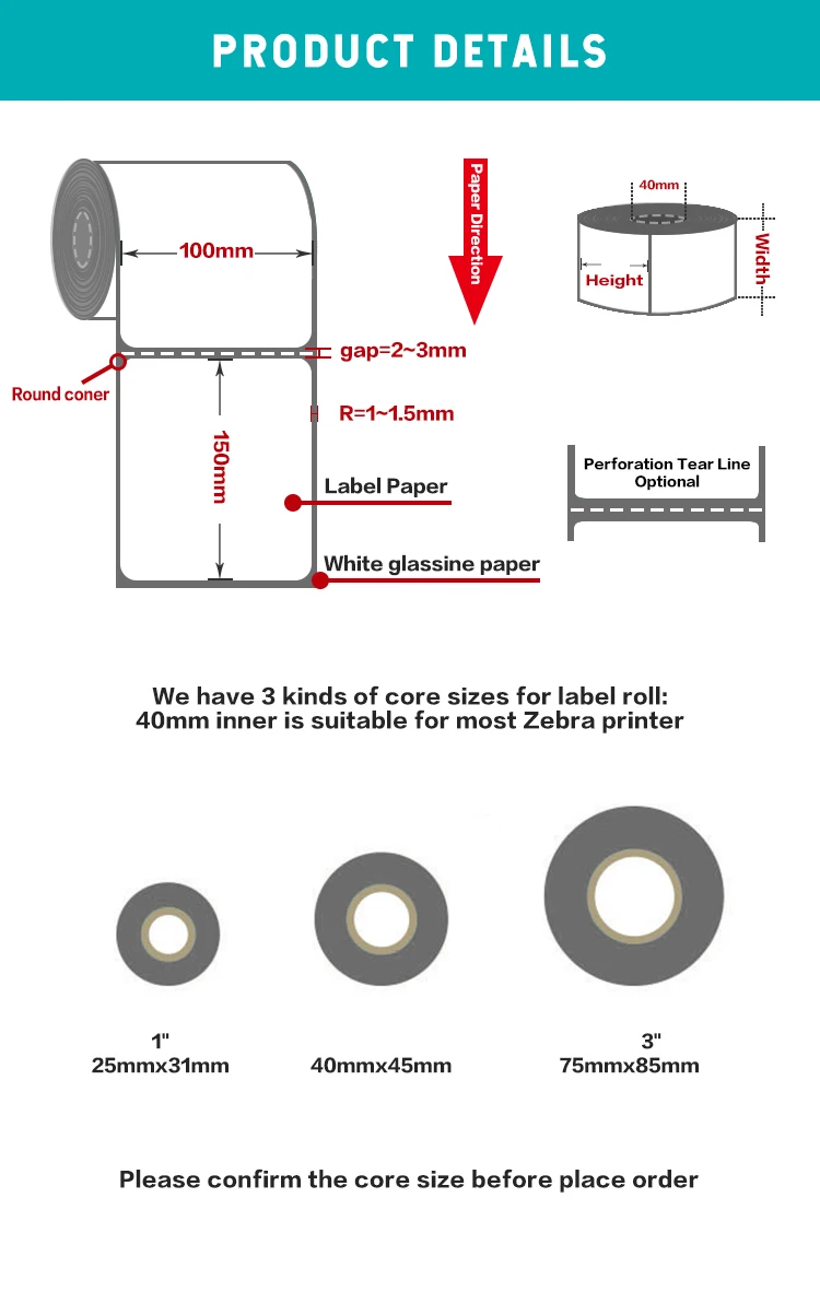 Thermal Direct White Labels for Zebra and More 102x152mm 4x6 inch