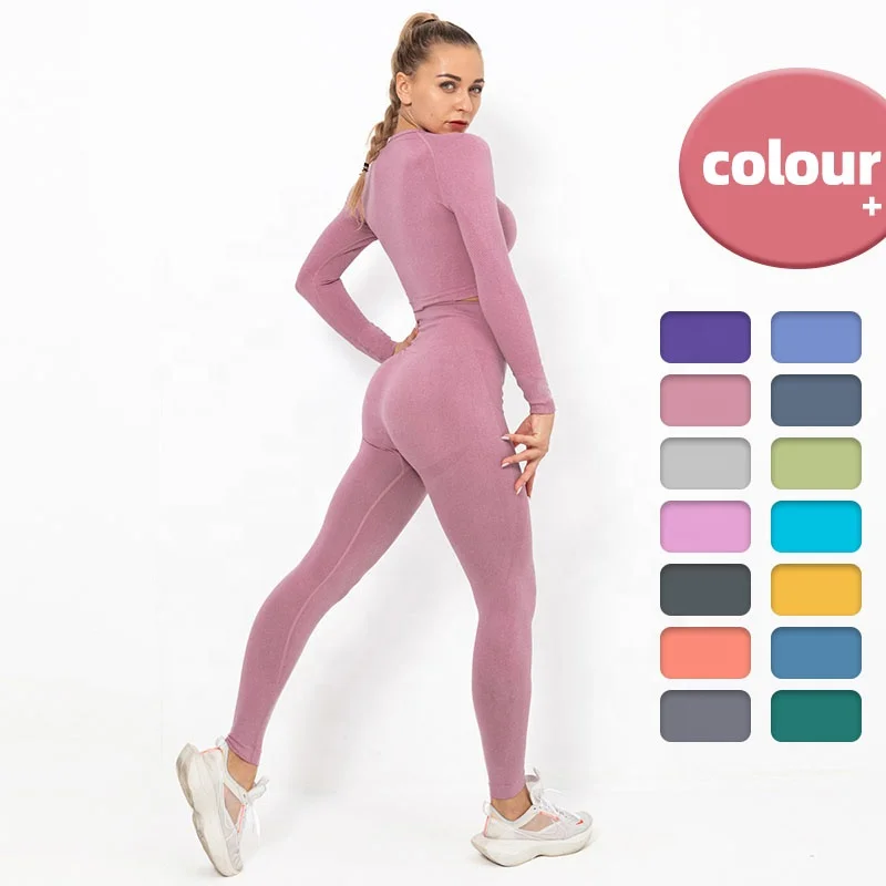 

Fitness Yoga Sets Sport Bra Crop Top Leggings Gym Clothing Wears Yoga Pants Clothes For Womens, 14 colors