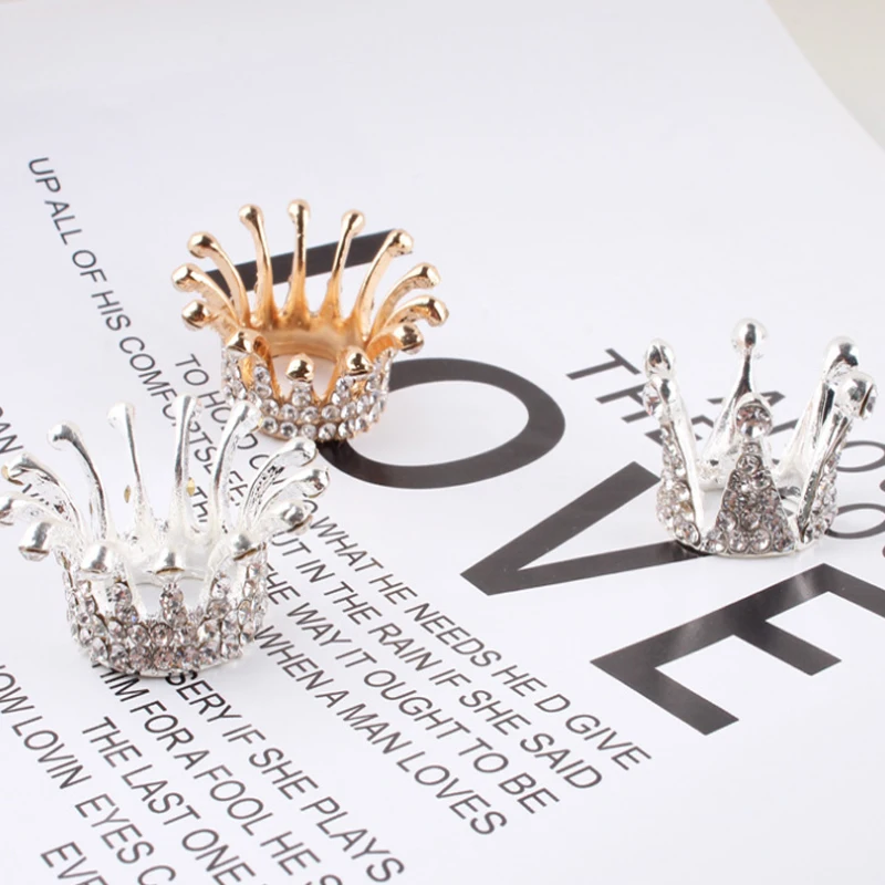 

SHIZHIXIU Newest 1PC Silver Gold Crown shape Makeup Brush Pen Displayer Stand Metal Nail Art Brush Holder Set, Picture