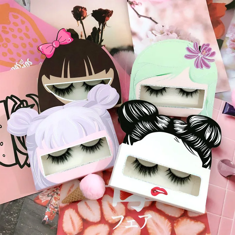 

3d 18mm mink eyelashes natural lshes mink lashese with case, Black color