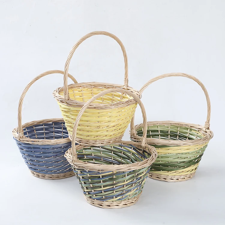 

Handmade hamper wicker gift wooden packaging basket set decorative baskets, Natural,customizable
