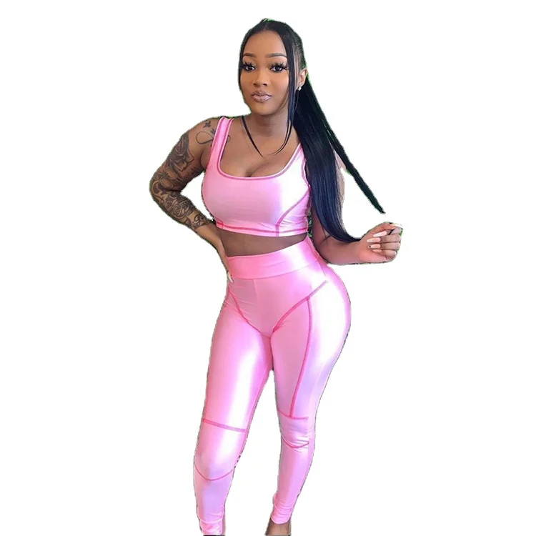 

2020 European and American cross-border hot-selling hot summer new women's tight-fitting line sports yoga suit