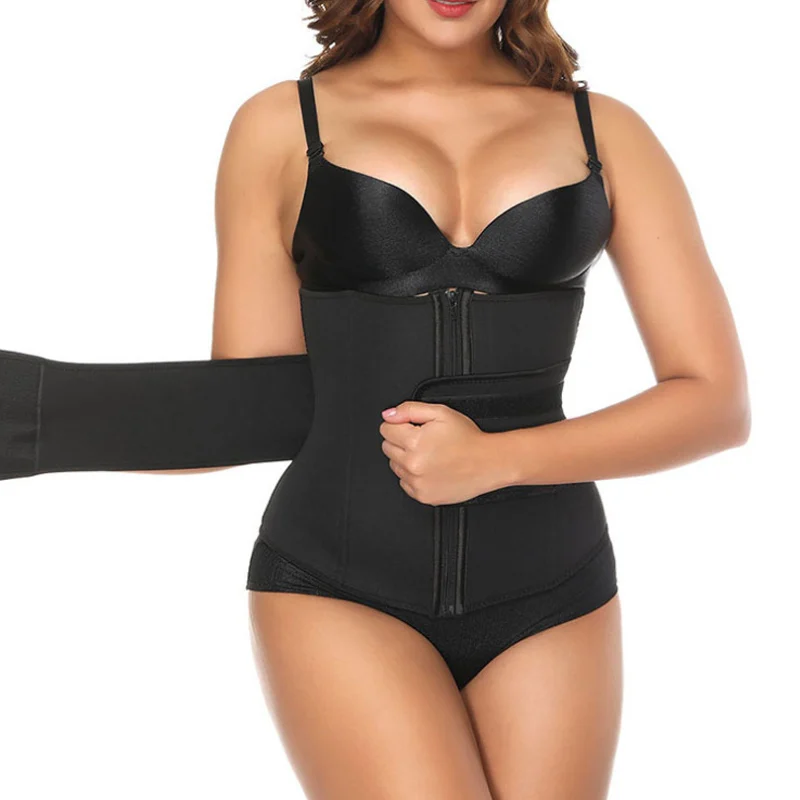 

Wholesale Mens Slimming Body Shaper Cincher Custom LOGO Latex Waist Trainer Corset For Women, Black