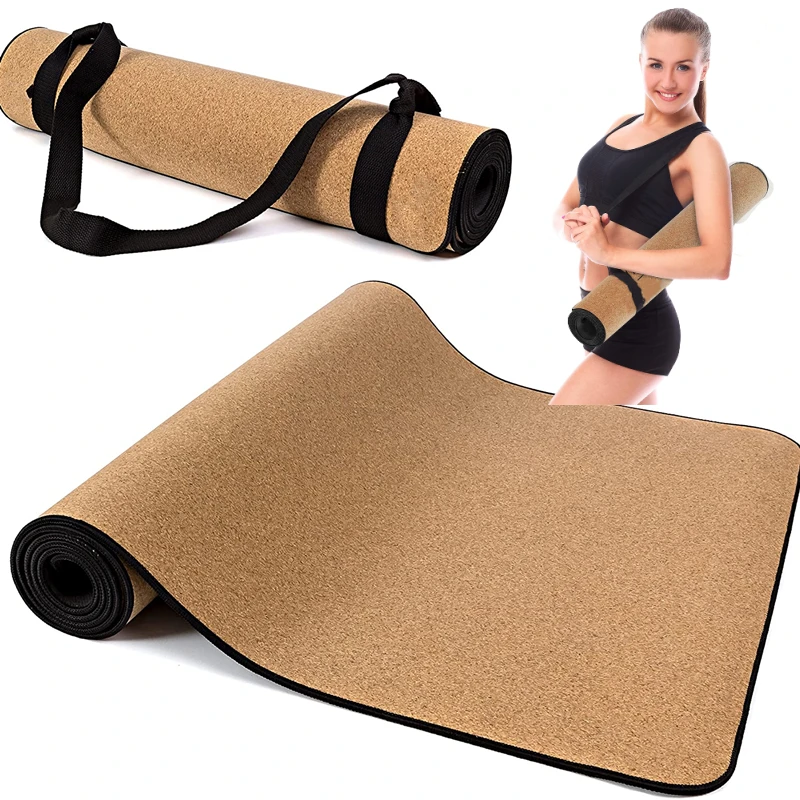 

High Quality Custom Print Natural Rubber Yoga Cork Mat 10Mm Tpe Yoga Mat Non Slip Eco Friendly, Customized color