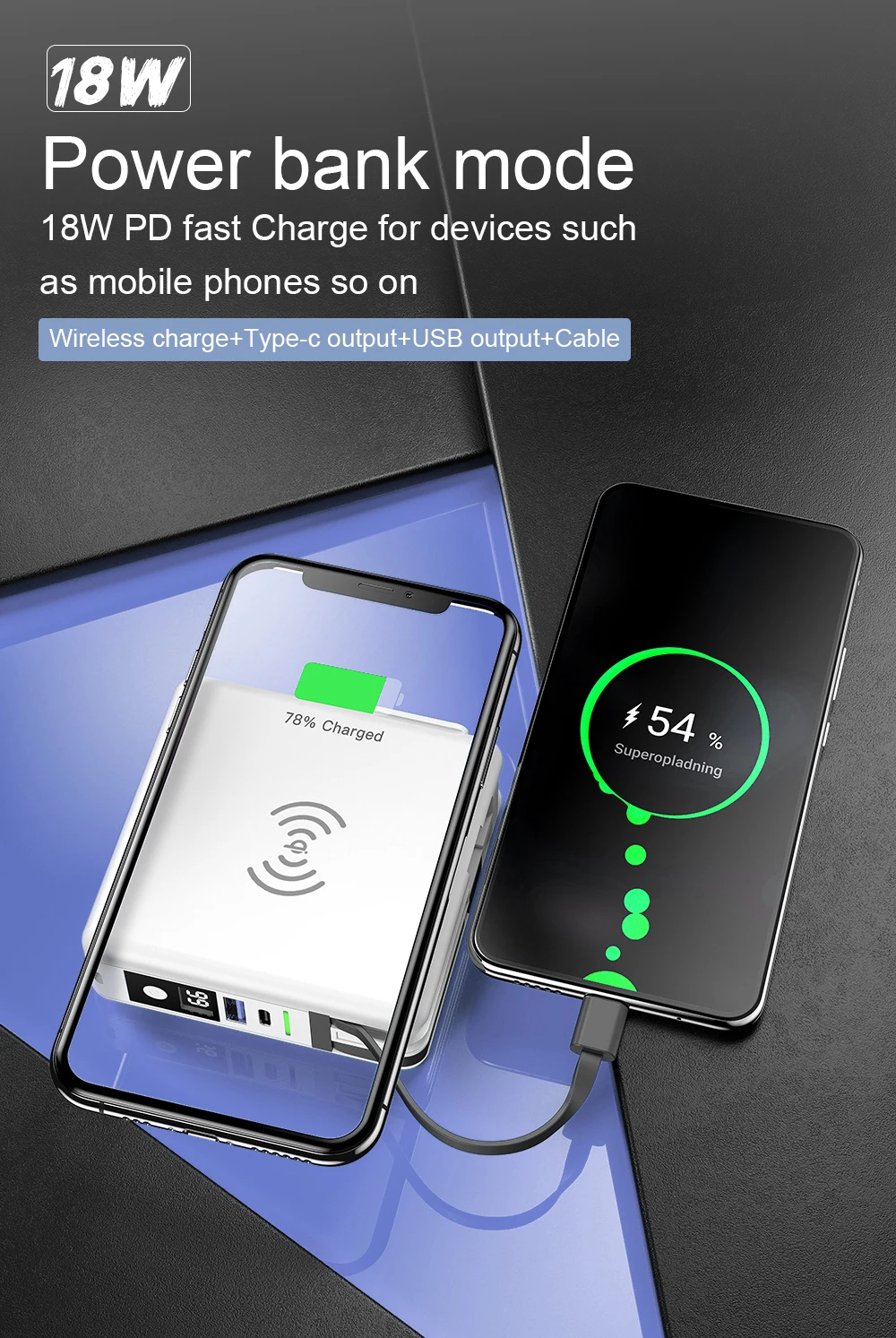 6 In 1 Universal Portable High Capacity 10000mah Wall Plug Power Bank