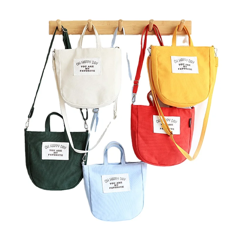

2020 Hot Foldable Handle Shoulder Bag Canvas Crossbody Messenger Bag, White, green, yellow, black, sky blue, red