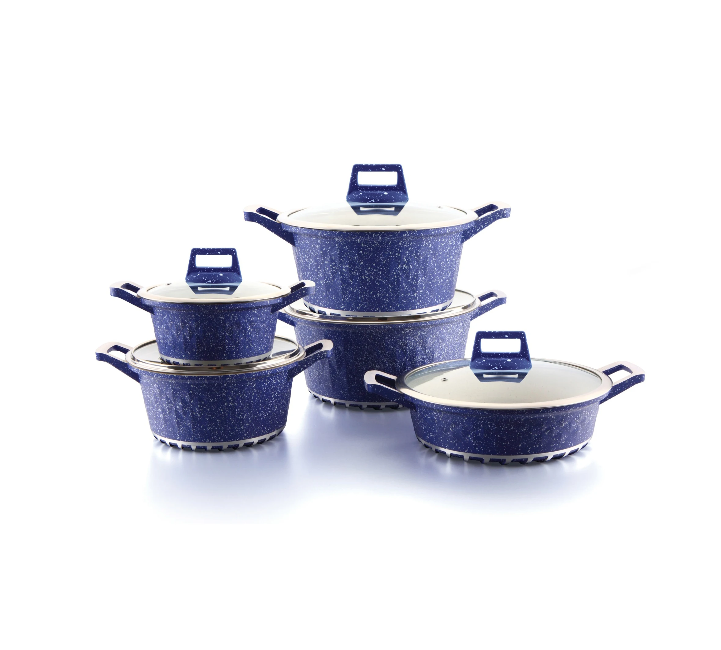

chinese style hard idonize aluminum coated cooking pots nonstic pan cookware sets, Customized color