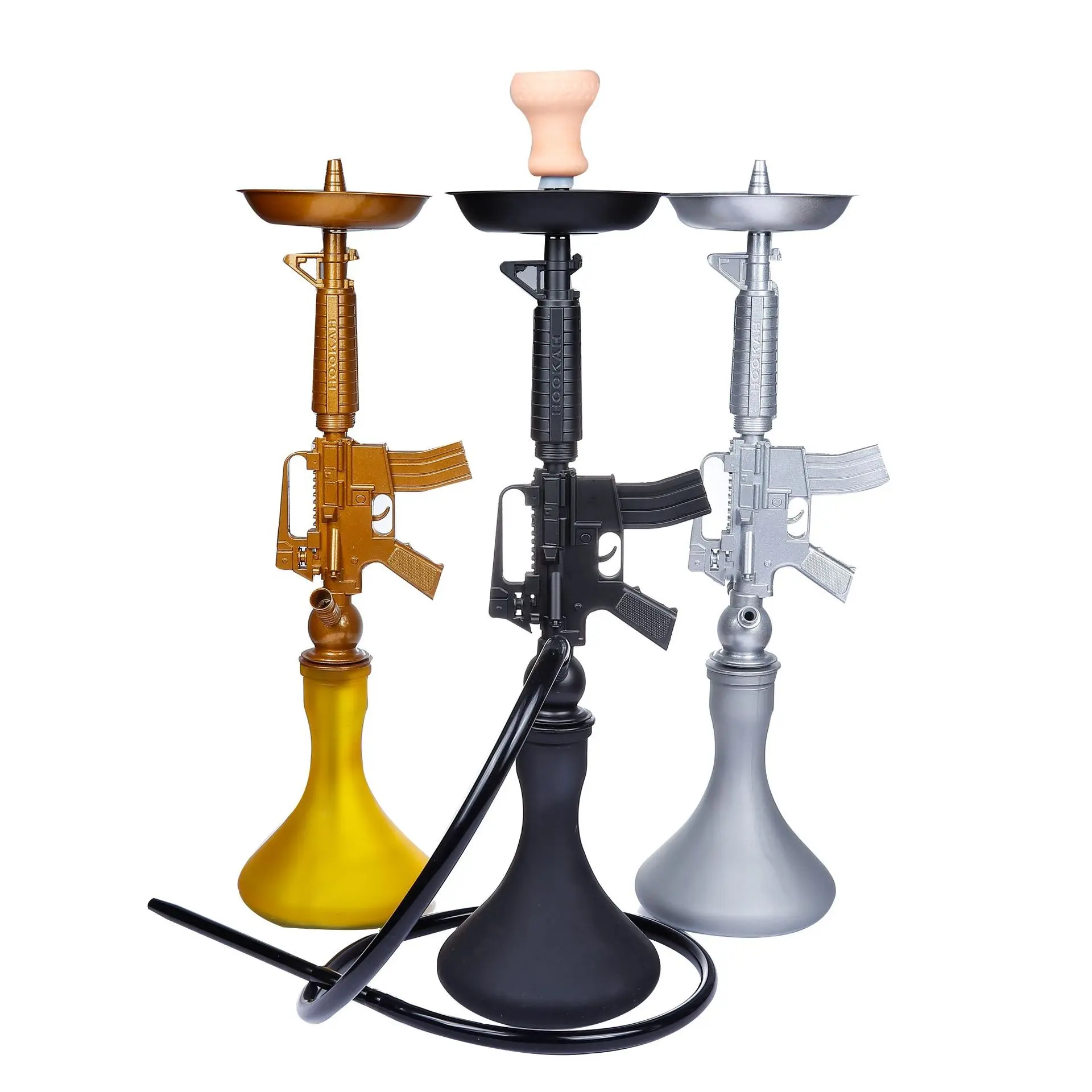 

2021 Hot Sale Shesha Zinc Alloy Ak47 Gun Shape Hookah for Hookah Shisha