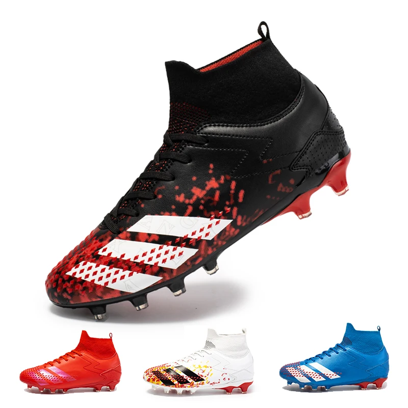

Black high-neck soccer boots wholesale soccer cleats 35-46#