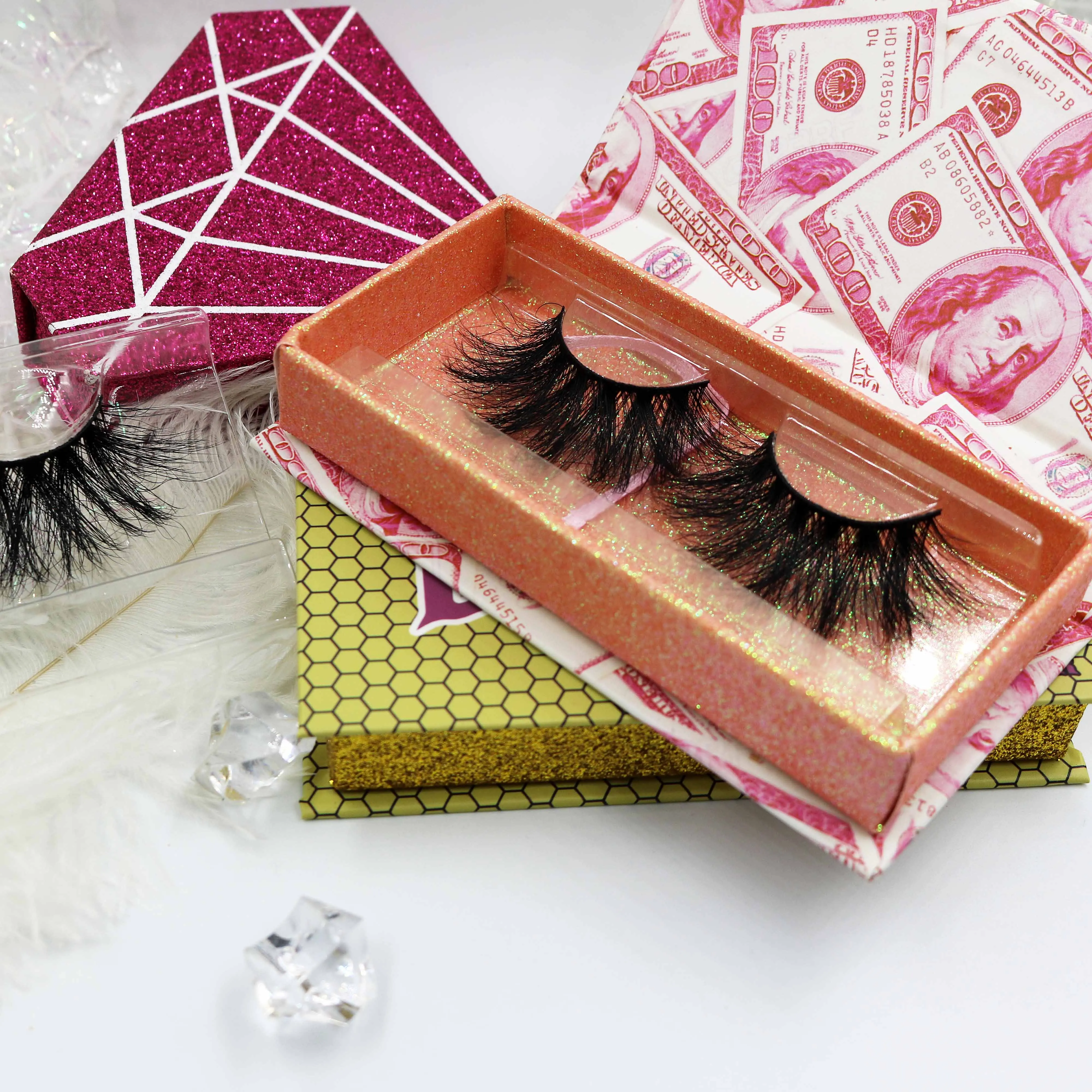 

Free shipping Mink 3D Eyelash Custom Eyelash Box Private Label 25mm Siberian Mink Lashes Lashes3d Wholesale Vendor, Black color