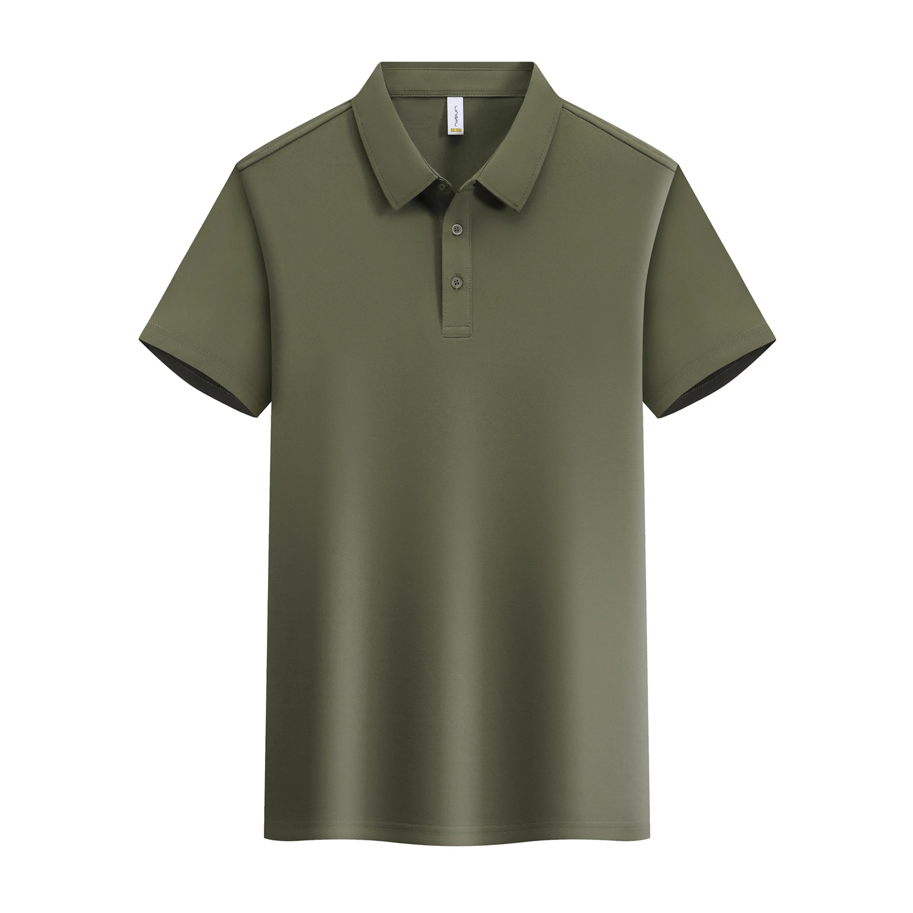 Men's Casual Summer Breathable Golf T-Shirt White Trim Gold Embroidered Zipper Printed Short Sleeve for Polo Light Knitted