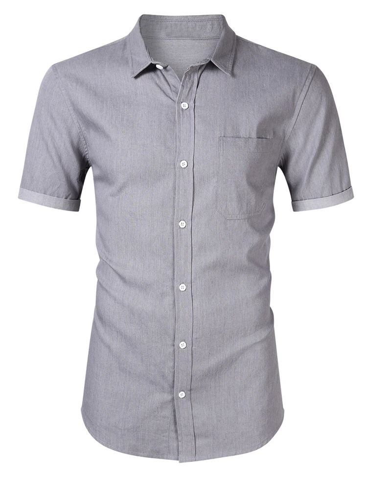 

2021 New men fashion shirt High Quality Simple Men Short Sleeve Shirt Business Casual Slim Cotton half shirt for men