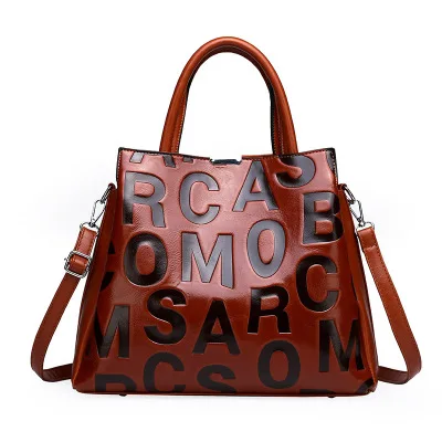 

PU Leather Handbag Woman Tops Fashionable Leather Tote Bag, Black,red,brown,blue