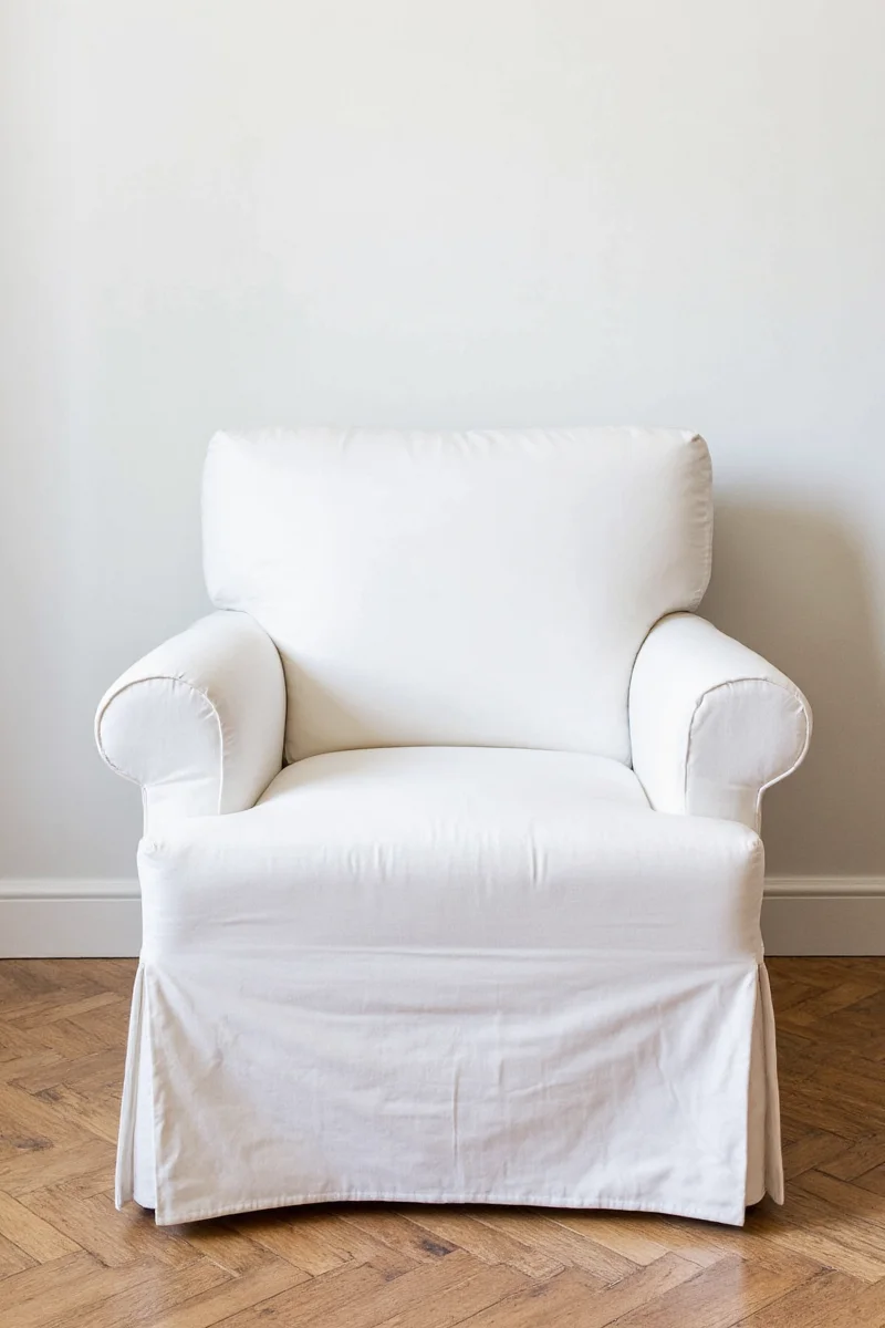 IKEA Ektorp slipcover chair before and after cleaning
