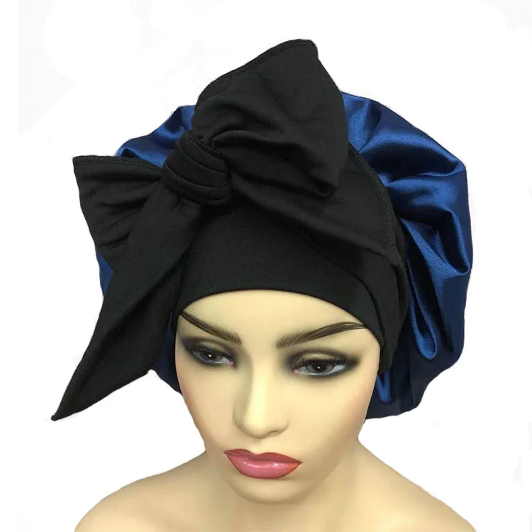 

2.5 inches Wide Braid Band with Elastic Band Silky Satin Bonnets Night Sleep Hat