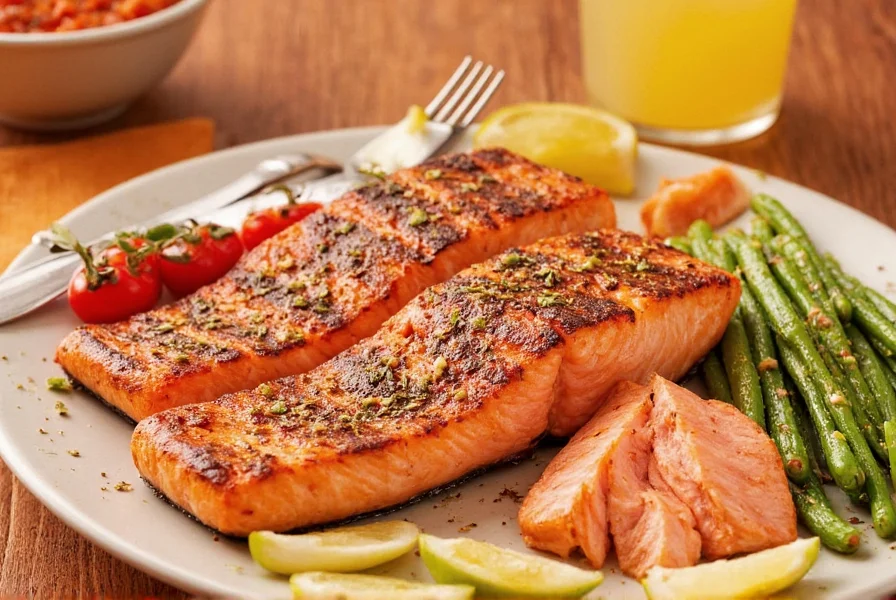 Salmon on grill