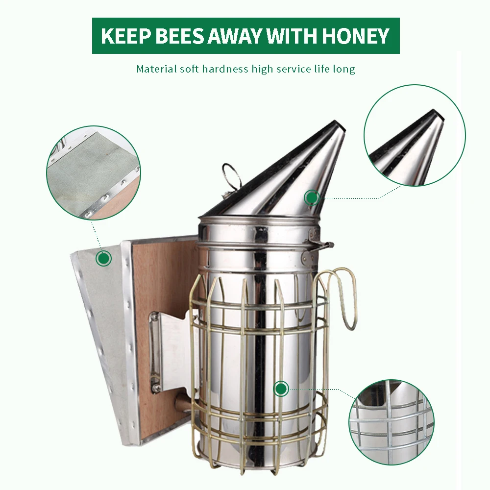 Bee Smoker Stainless Steel Bee Smoke Manual Beekeeper Tools Ease Bee 