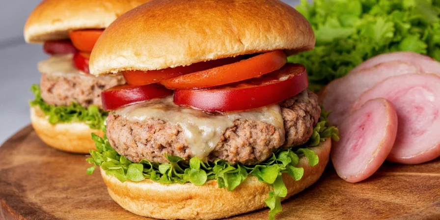 Creating a thumbprint in the burger patty