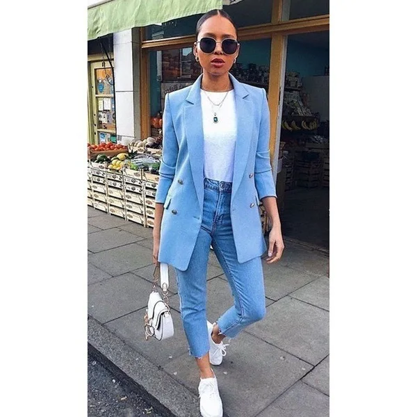 

Autumn New Blazers Women Chic Blazer Fashion Office Blazers Lady Suit Coat Outerwear Tops Plus Size S- 5XL Y12468