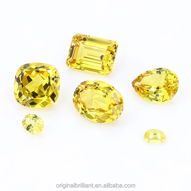 

Starsgem Yellow Lab Grown Sapphire Cushion Cut Gemstone loose sapphire stone for jewelry making