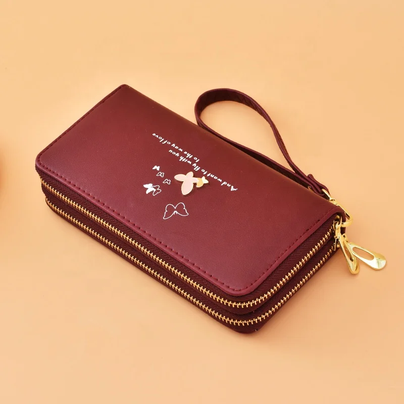 

2020 Hot Sale Wallet Card Holder Phone Leather Wallet For Women, Red,black,pink,purple,wine red,yellow brown