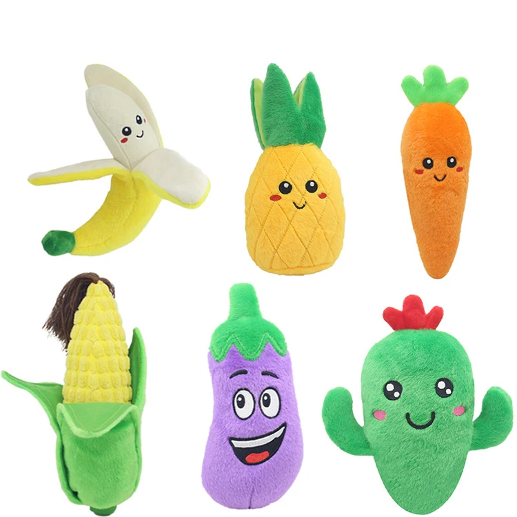 

Wholesale Interactive Toys for Pets Squeaky Plush Dog Toy Fruit Toy