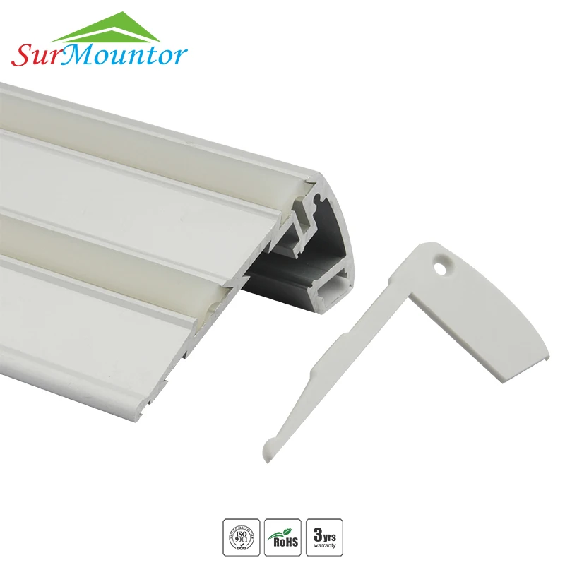 stair nosing LED aluminium stair profile LED aluminium channel for LED flexible strip light 1M 2M