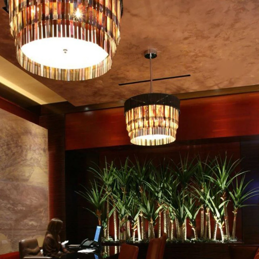 Contemporary lighting fixtures luxury black gold round modern designer home kitchen pendant light LED chandelier