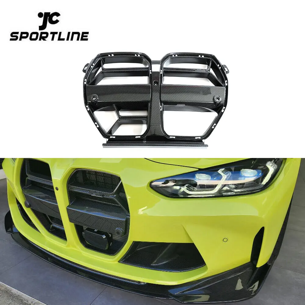 

Pre-preg Carbon Fiber M3 M4 Front Bumper Kidney Grill for BMW G80 M3 & G82 / G83 M4 2021-2022 With ACC