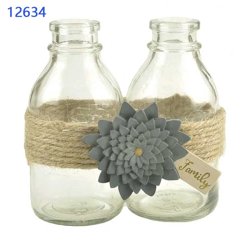 Custom Silicone Molds Resin Glass Jars With Rop and Flower & Family Tag Resin Home Decoration