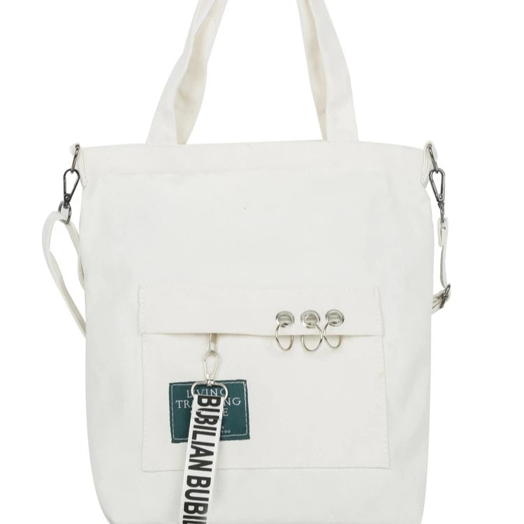 

New versatile fresh and fashionable one shoulder portable canvas shopping bag for travel, Any color are available