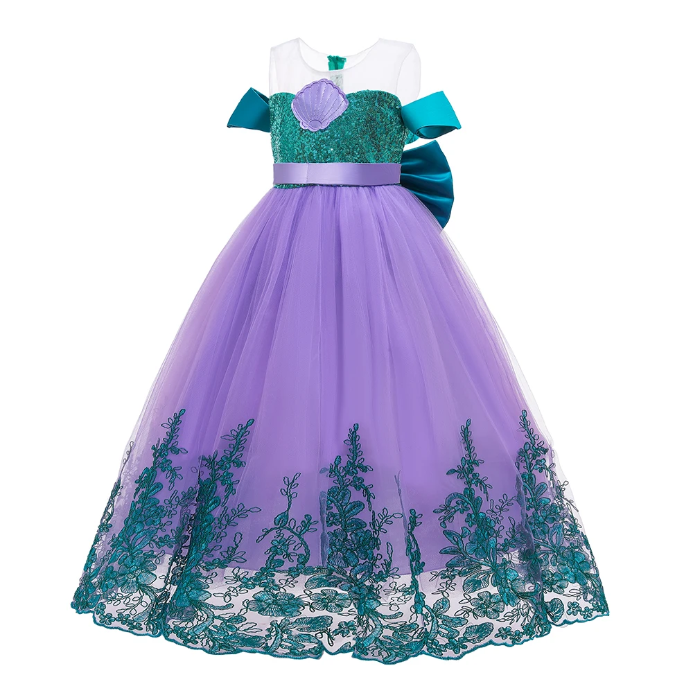 

MQATZ New Design kids Girls Cosplay Carnival Costume mermaid off shoulder Dress for summer party MRY003