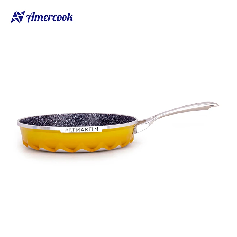 

Amercook Nonstick pan 26cm Frypan with Granite Coating and Gradient Lacquer, Yellow