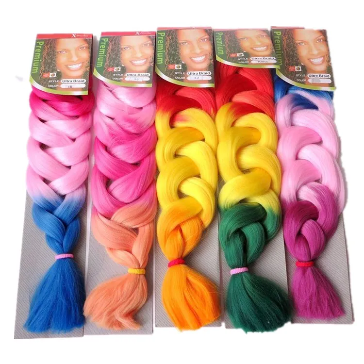 165g 82inch Ombre Expression Braiding Hair Crochet Braid Hair Synthetic Yaki  Hollywood Jumbo Hair Braids