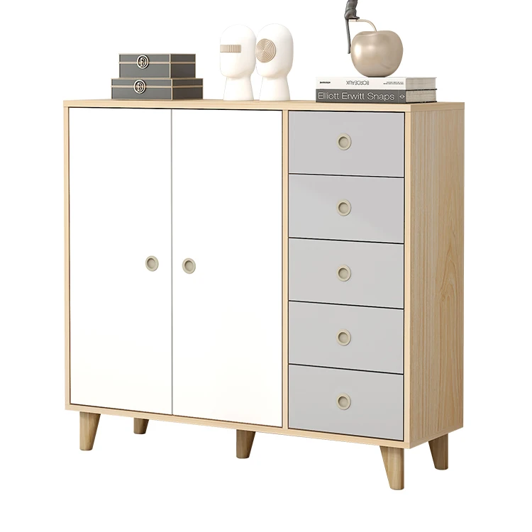 
Nordic living room furniture solid wood legs chest of drawers storage cabinets simple modern combination dining cabinet 