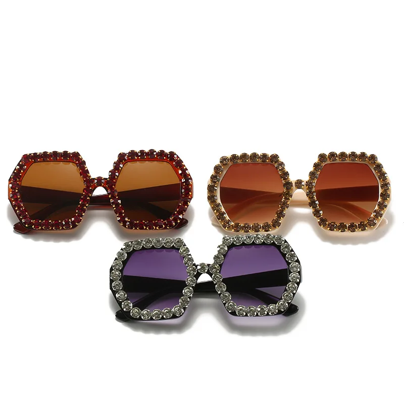 

Most Popular Women Oversized handmade Sparkling Bling Crystal Rhinestone luxury Diamond Sunglasses, Mix color or custom colors