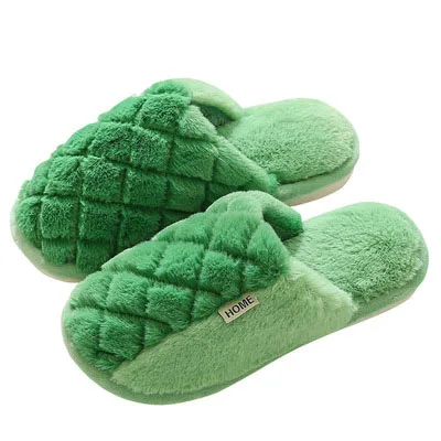 

2021 winter New cotton slippers couples home simple women non-slip soft bottom warm indoor men slippers, As picture