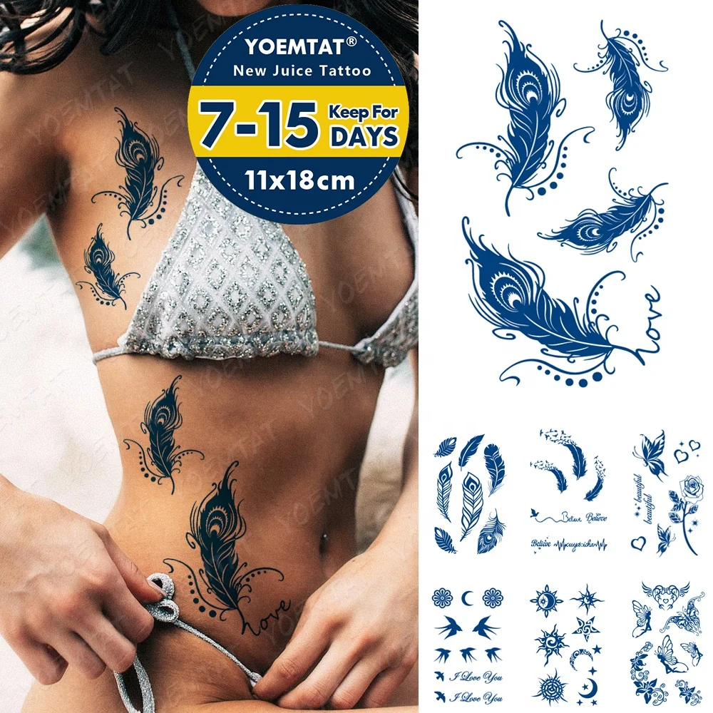 

Realistic Juice Lasting 2 Weeks temporary body tattoo sticker, Cmyk