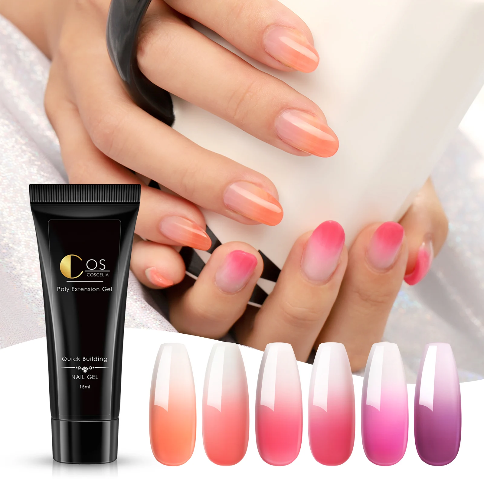 

COSCELIA Nail Extension Kit 21 Colors Poly Gel Nails