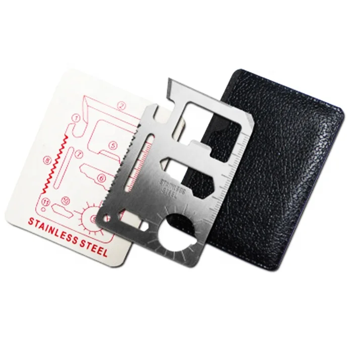 

11 in 1 Pocket Mini Multi-Tool Multi Functional Survival Credit Card, Multi function survival card multi tool opener