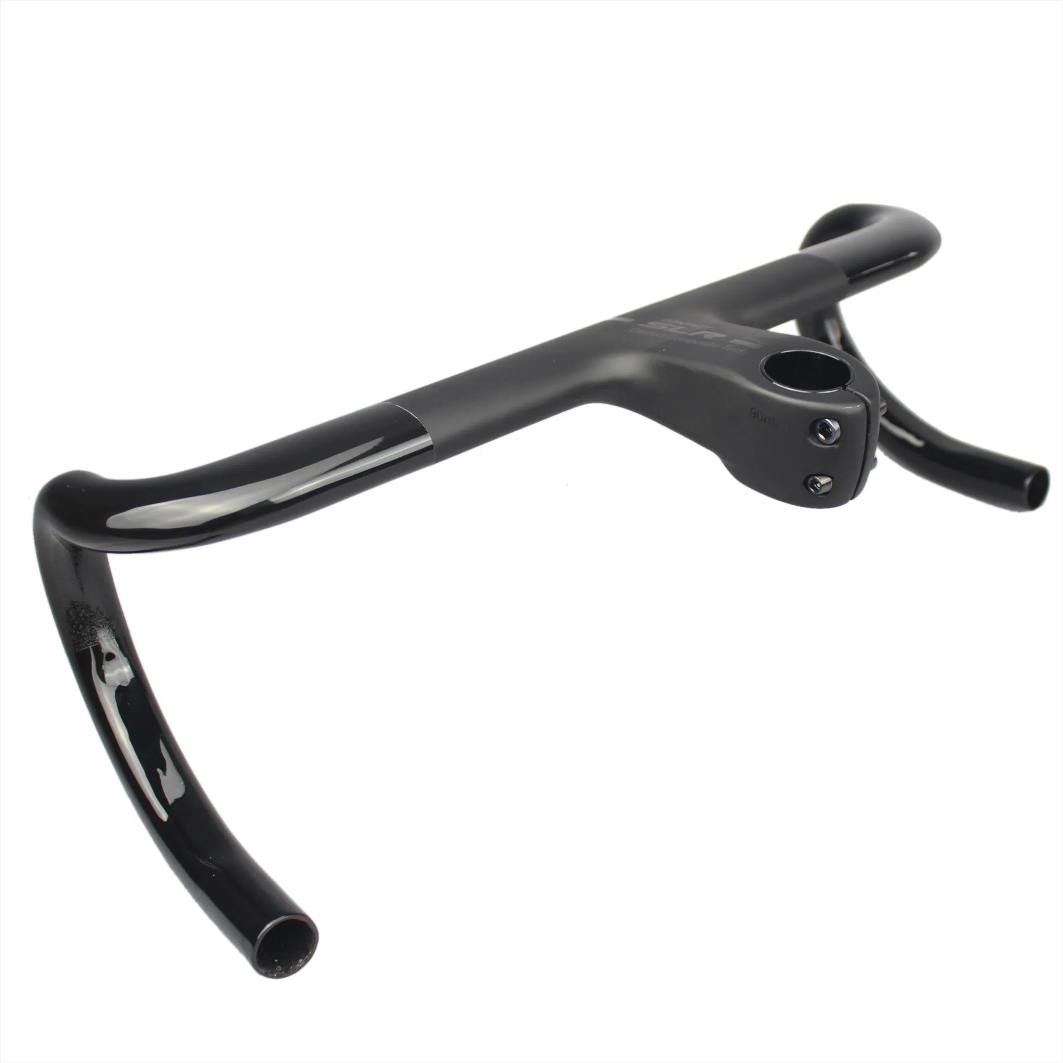 

Miracle road bike carbon handlebar size 380/400/420/440*90/100/110/120mm bicycle handlebar integrated carbon with stem, Black